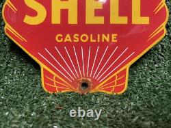 Vintage Shell Porcelain Sign Gasoline Company Die Cut Petrol Advertising Oil Gas Vintage Shell Porcelain Sign Gasoline Company Die Cut Petrol Advertising Oil Gas