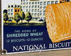 Vintage Shredded Wheat Porcelain Sign Gas Station Grocery Store Nabisco Biscuit