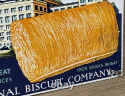 Vintage Shredded Wheat Porcelain Sign Gas Station Grocery Store Nabisco Biscuit