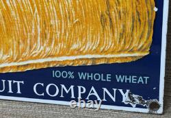 Vintage Shredded Wheat Porcelain Sign Gas Station Grocery Store Nabisco Biscuit