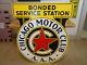 Vintage Sign Aaa Chicago Motor Club Double Sided Porcelain Orig. 43x36