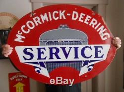 Vintage Sign McCormick-Deering Service Double Sided Porcelain Orig