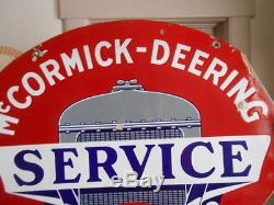Vintage Sign McCormick-Deering Service Double Sided Porcelain Orig