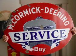 Vintage Sign McCormick-Deering Service Double Sided Porcelain Orig