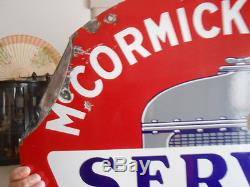 Vintage Sign McCormick-Deering Service Double Sided Porcelain Orig