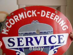 Vintage Sign McCormick-Deering Service Double Sided Porcelain Orig