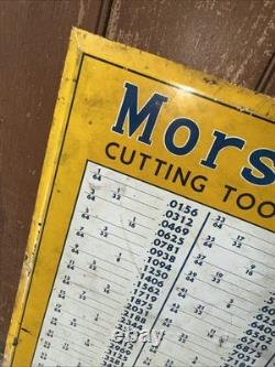 Vintage Sign Morse Cutting Tools Chase & Cooledge Co. Holyoke Mass 16 X 22