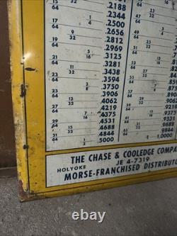 Vintage Sign Morse Cutting Tools Chase & Cooledge Co. Holyoke Mass 16 X 22