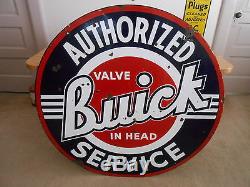 Vintage Sign Original Buick Service Double Sided Porcelain 42 Dia