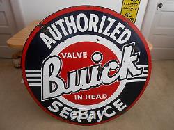 Vintage Sign Original Buick Service Double Sided Porcelain 42 Dia