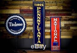 Vintage Sign Pennsylvania Tires Gas & Oil Station advertising NOS rare 1930's