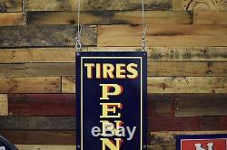 Vintage Sign Pennsylvania Tires Gas & Oil Station advertising NOS rare 1930's