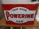 Vintage Sign Powerine That Super Gas Double Sided Porcelain Sign Ca. 1940's