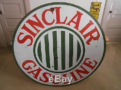 Vintage Sign Sinclair Gasoline Single Sided Porcelain 48 1920's Original