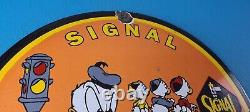 Vintage Signal Gasoline Porcelain Gas Motor Oil Service Pump Plate Sign