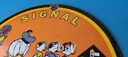 Vintage Signal Gasoline Porcelain Gas Motor Oil Service Pump Plate Sign