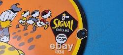 Vintage Signal Gasoline Porcelain Gas Motor Oil Service Pump Plate Sign