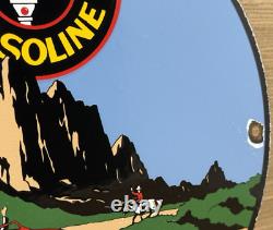 Vintage Signal Gasoline Porcelain Sign Gas Station Pump Motor Oil Service