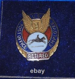 Vintage Signed 14k Solid Gold Enamel USPS US Postal Service Retired Horse Pin