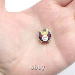 Vintage Signed 14k Solid Gold Enamel USPS US Postal Service Retired Horse Pin