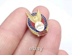 Vintage Signed 14k Solid Gold Enamel USPS US Postal Service Retired Horse Pin