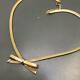 Vintage Signed Christian Dior Gold Plated Germany Bow Mesh Choker Necklace