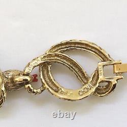 Vintage Signed KJL Kenneth Jay Lane Enamel Snake Serpent Link Bracelet