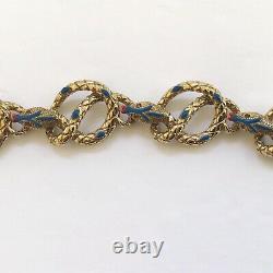 Vintage Signed KJL Kenneth Jay Lane Enamel Snake Serpent Link Bracelet