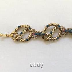 Vintage Signed KJL Kenneth Jay Lane Enamel Snake Serpent Link Bracelet