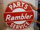 Vintage Signs Automobile Rambler Parts & Service 42 Porcelain By Walker