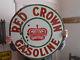 Vintage Signs Red Crown Gasoline Double Sided Porcelain 26 Dia. Has The Green