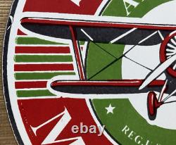 Vintage Sinclair Aircraft Porcelain Sign Gas Station Motor Oil Aircraft Lubester