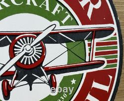 Vintage Sinclair Aircraft Porcelain Sign Gas Station Motor Oil Aircraft Lubester