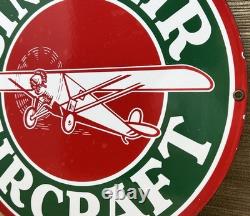 Vintage Sinclair Aircraft Porcelain Sign Gas Station Motor Oil Aircraft Lubester