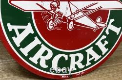 Vintage Sinclair Aircraft Porcelain Sign Gas Station Motor Oil Aircraft Lubester