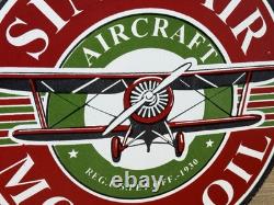 Vintage Sinclair Aircraft Porcelain Sign Gas Station Motor Oil Aircraft Lubester