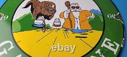 Vintage Sinclair Gas Porcelain Sign Goku Krillin Dragon Ball Man Cave Sign