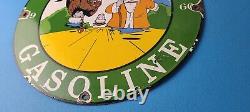 Vintage Sinclair Gas Porcelain Sign Goku Krillin Dragon Ball Man Cave Sign