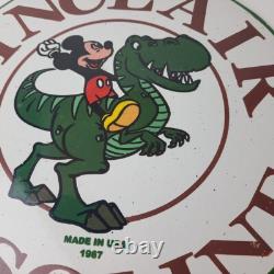 Vintage Sinclair Gas Porcelain Sign Mickey Mouse Man Cave Gasoline Pump Sign