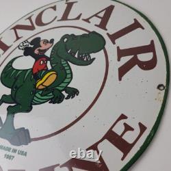 Vintage Sinclair Gas Porcelain Sign Mickey Mouse Man Cave Gasoline Pump Sign Vintage Sinclair Gas Porcelain Sign Mickey Mouse Man Cave Gasoline Pump Sign