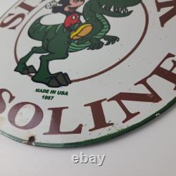 Vintage Sinclair Gas Porcelain Sign Mickey Mouse Man Cave Gasoline Pump Sign Vintage Sinclair Gas Porcelain Sign Mickey Mouse Man Cave Gasoline Pump Sign
