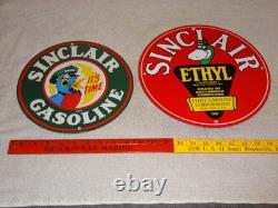 Vintage Sinclair Gasoline Dino The Dinosaur Porcelain Metal Sign Collection Of 2