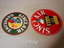Vintage Sinclair Gasoline Dino The Dinosaur Porcelain Metal Sign Collection Of 2