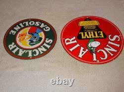 Vintage Sinclair Gasoline Dino The Dinosaur Porcelain Metal Sign Collection Of 2