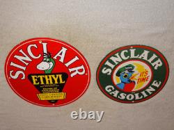 Vintage Sinclair Gasoline Dino The Dinosaur Porcelain Metal Sign Collection Of 2
