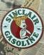Vintage Sinclair Gasoline Flintstones Gas Oil Pump 12 Inch Porcelain Enamel Sign