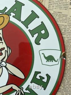Vintage Sinclair Gasoline Flintstones Gas Oil Pump 12 Inch Porcelain Enamel Sign