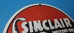 Vintage Sinclair Gasoline Porcelain Dino Gas Motor Oil Service Station Pump Sign