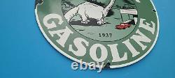 Vintage Sinclair Gasoline Porcelain Hc Motor Oil Service Dino Station Pump Sign