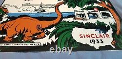 Vintage Sinclair Gasoline Porcelain Hc Pump Service Station Ww2 Dinosaur Sign